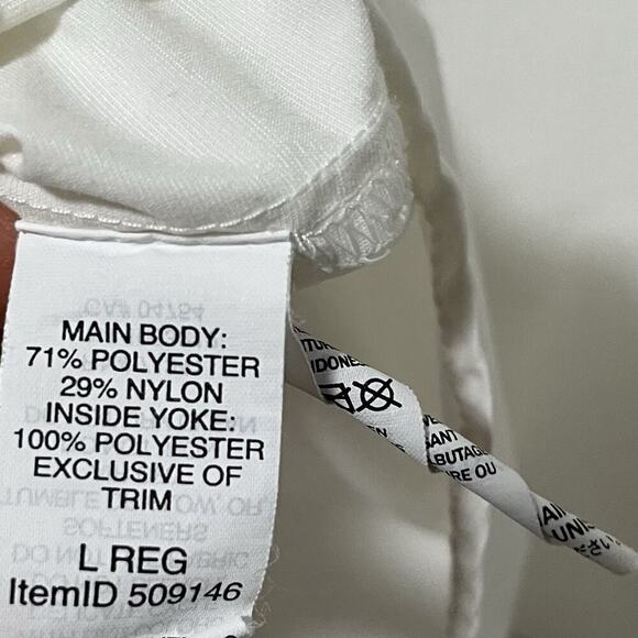 LL Bean Womens Tropicwear Button Down Long Sleeve Shirt Size L White UPF 50+ - Picture 10 of 10